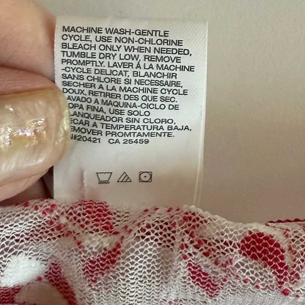 DKNY Sheer Lace Boyshorts Panties – Red & White Floral Embroidery, Size M, NWOT - Picture 4 of 6